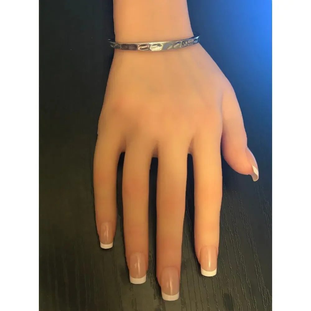 Kendra Scott Silver Tone Hinged Bangle 6.25”